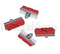 N°2 COPPIA PATTINI / TAPPI FRENO BICI GRAZIELLA - EPOCA GOMMA ROSSO