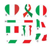 N. 2 pz Bandierina con Scritta Adesiva Personalizzate - Bandiera Italiana e Nome
