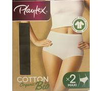 Playtex Slip Maxi in Cotone Bio Ultra Comfort Donna x2, Bianco, 6/XXL