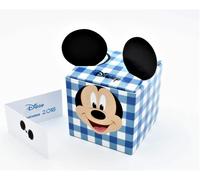 N.20 SCATOLA BOMBONIERA CUBO PORTACONFETTI INSERTO DISNEY MICKEY M. CELESTE