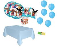 N. 21 Kit Compleanno bing new + Tovaglia e Palloncini celesti