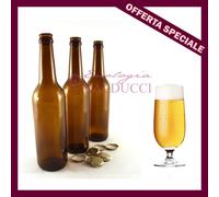 N.24 Bottiglie Vetro Birra mod."Fanes" Da 0,5 Lt. Chiusura Tappo Corona Diam.26