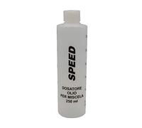 N. 24 SPEED Misurino Dosatore olio per miscela 250 ml con tappo, scala graduata e percentuali 2-4% 2,5-5% 3-6% + 3 misurini in OMAGGIO con grafiche varie