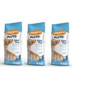 N 3 CONFEZIONI MANGIME PER CANI PLUTO DOG PLUS KG 15 ALIMENTO PER CANI ADULTI