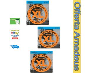 N.3 Cordiera Corde Chitarra Elettrica D'ADDARIO EXL110 REGULAR LIGHT MUTA 046