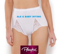 N.3 SLIP DONNA PLAYTEX COTONE E PIZZO MAXI ART. P00BU BIANCO NERO 3 4 5 6 7 8 9
