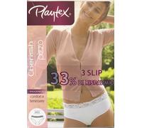N.3 SLIP MIDI DONNA PLAYTEX cherish COTONE ELASTICIZZATO art.6952 INSERTO PIZZO