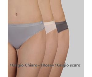 N. 3 SLIPS MINI-mutandine-donna DIM-Pockets EcoDIM COTONE STRECTH-Colori ASSORT