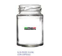 N.35 PEZZI VASETTO BOCCACCIO BARATTOLO VETRO 314 ML PER CONSERVE CON CAPSULA