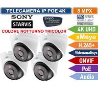 TELECAMERA IP DOUBLE LIGHT 8M SONY STARVIS POE ONVIF H.265+ FULL COLOR 30MT IP65
