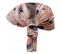 N°5 Elegante Sciarpa Plissettata Misto Seta Sciale Foulard Donna Cerimonia Rosa