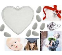 N.50 SCATOLA in PLEXIGLASS TRASPARENTE a CUORE Cm.6x2,5H per CONFETTI SEGNAPOSTO