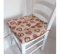 N. 6 CUSCINI COPRI SEDIA coprisedia PER CUCINA CUORI ROSSO tirolese tirolo 40x40