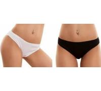 N.6 SLIP DONNA COTONELLA art.3165 A VITA BASSA COTONE ELASTICIZZATO BIANCO/NERO