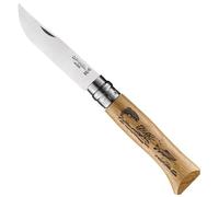 Coltello a serramanico con manico pirografato pesce
