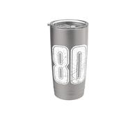 N. 80 Sport White Varsity Numero 80 Bicchiere termico in acciaio inox doppia parete