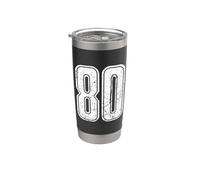 N. 80 Sport White Varsity Numero 80 Bicchiere termico in acciaio inox doppia parete