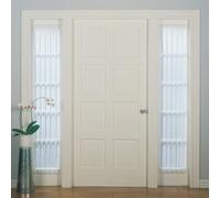 N. 918 Emily - Cortina de gasa transparente con bolsillo para barra, para puerta lateral, 71 x 183 cm, color blanco