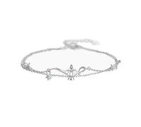 N+A, grazioso braccialetto a strati con lampada di Aladdin Genie per donne e ragazze, in argento Sterling, con ciondoli in cristallo, catena alla moda per feste di Natale, vacanze, regalo per mamma e