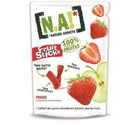 N.A! Nature Addicts - Bastoncini di frutta alla fragola 40 g - 100% di frutta - senza zuccheri aggiunti, senza dolcificanti o conservanti - Sacchetto richiudibile da asporto - 5 pezzi