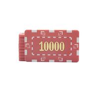 N/A Set di Fiches da Poker Rettangolari Denominate Abbronzanti - Chip di Plastica in Metallo per Accessori per Blackjack Gambling Club (10 Pezzi),Par Value 10000
