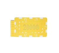 N/A Set di Fiches da Poker Rettangolari Denominate Abbronzanti - Chip di Plastica in Metallo per Accessori per Blackjack Gambling Club (10 Pezzi),Par Value 20000