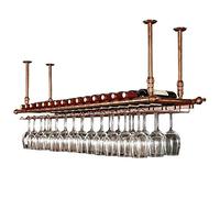 N / A Soffitto Scaffale Portabottiglie LINLINZ Portabottiglie Vino, Metallo Bicchiere Vini Cremagliera per 11 Bottiglie e 30 Bicchiere Appeso Decorativo per Bar Ristoranti Cucine, 2 Colori