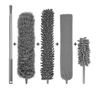 N+A Spazzoloni in microfibra per la pulizia, palo di prolunga in acciaio inox (30-100 pollici)