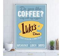 N / A Stampe Decorative su Tela Gilmore Girls Classic Movie Poster Stampe Decorazione Domestica Luke's Diner Wall Art Picture Canvas Painting Kitchen Wall Decor-40x60cm
