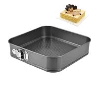 "N/A" Stampo quadrato antiaderente pieghevole rettangolare piatto con fibbia a nido d'ape stampo in acciaio al carbonio nero antiaderente per torte Ø 26 cm