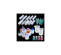 N|A Woohome 24PCS Iceberg Crystal Resin Silicone Mold Set Include 8PCS Resin Crystal Silicone Molds 10 PCS Strip Resin Molds, 4 Color Fine Glitter for