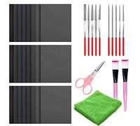 N|A Woohome 38 Pz Stampo Silicone Strumento, Kit di Lucidatura in Resina, Carte Abrasive, Panno per Lucidare, Forbici, Spazzole per Forniture per Gioielleria, Resina Epossidica per Lucidatura