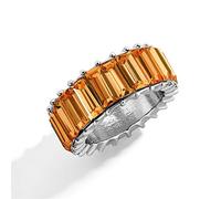 N Anello Da Dentizione per Cuccioli Di Osso Anelli squisiti per gioielli romantici con geometria vintage completa da donna Anelli da trapano multicolori Anelli Di Liofilizzati (Orange, 9)