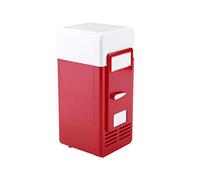 N+B Mini frigorifero USB per bevande, alimenti per la cura della pelle, mini frigorifero per auto con luce a LED, frigorifero compatto, per auto da casa, rosso