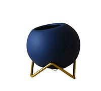 N-B Vasi da Fiori in Ceramica con Cornice in Ferro di Moda Simpatici ventilatori Rotondi per la Decorazione della casa delle tue Piante grasse