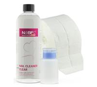 N&BF, set formato da detergente per unghie da 1.000 ml, flacone con erogatore a pompa, 1.000 tamponi in cellulosa (2 rotoli da 500 pezzi), a base di alcool isopropilico al 70%, per unghie in gel