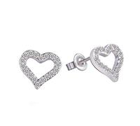 N-brand Pulabo, 1 paio di orecchini da donna a forma di cuore, colore bianco, idea regalo creativa e utile