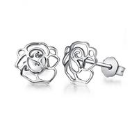 N-brand Pulabo, 1 paio di orecchini da donna in argento con fiore rosa orecchini gioielli accessori regalo per amore economico e durevole