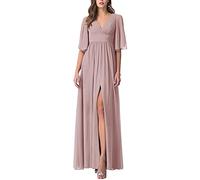 N/ C - Abiti da damigella d'onore da donna con scollo a V e scollo a trapezio, Blush, 12