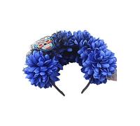 N /C Copricapo con Fiore Messicano a Forma di Farfalla con Nastro per Halloween, Fascia per Il Giorno dei Morti (Blue, One Size)