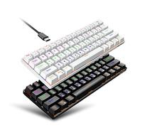 N+C Meccanico Tastiere da Gioco Senza fili, 61 Tasti Tastiere Design ergonomico RGB 2.4G Bluetooth Tastiera cablata (Nero)