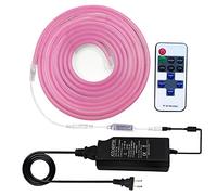 N/C Wisada Luce al neon LED flessibile in silicone, 16.4Ft/5M LED Rope Light IP65 Striscia LED impermeabile per interni ed esterni Home Decor [Rose | (Include alimentatore e dimmer)]
