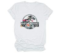 N/G Women's Motherhood is A Walk in The Park divertente stampa girocollo manica corta t-shirt grafica bianco XL