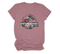 N/G Women's Motherhood is A Walk in The Park divertente stampa girocollo manica corta t-shirt grafica roseo L