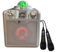 N-Gear Disco Star 710 Silver altoparlante portatile per feste, 15 W RMS, con microfono, batteria ricaricabile, illuminazione LED, design compatto, suono chiaro, ideale per karaoke e party