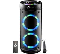 N-Gear Let's Go Party 26R 2 x 3 in / 7,6 cm Cassa Bluetooth Karaoke | 10 W RMS / 11 W picco, 150 Hz-18 kHz, 4 Ohm, 80 dB, batteria 2400 mAh - Bluetooth 5.1, USB, microSD, AUX e microfono cablato