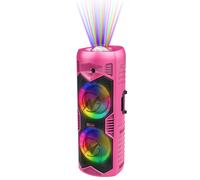 N-Gear Let's Go Party 5150 Rosa - Altoparlante Bluetooth portatile - Karaoke wireless da 200 Watt con luce e microfono incorporato - 5 ore di riproduzione