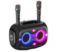 N-Gear NRG 600 altoparlante party portatile 8", 100 W RMS, 300 W picco, Bluetooth, luci LED, batteria ricaricabile, microfono wireless, USB, AUX, telecomando
