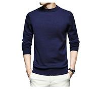 N/H Mezzo Collo Alto Maglione degli Uomini 5 Taglie 5 Colori Tinta Unita Manica Lunga Allentato Maglione Uomo Casual Maglione Abbigliamento Uomo Marina Militare L
