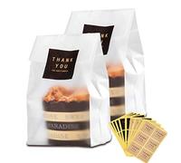 n HEINTON 60 Pezzi Borse per Biscotti, 7 x 6cm Cellophane Traslucido per Violoncello Piatto Sacchetti per Dolci Caramelle Cioccolato, Confezioni Snack - con 10 Fogli Adesivi